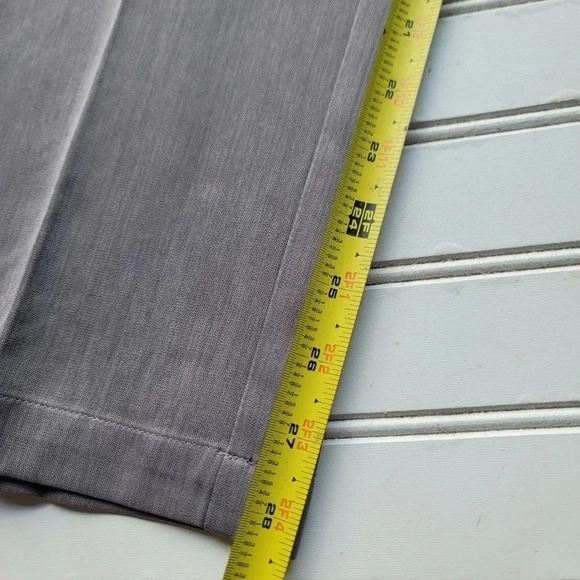 HAGGAR Mens Gray Flat Front Straight Fit Stretch Pants 34X29 - Picture 3 of 13